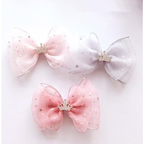 Dog Grooming Bows Pet dog jewelry accessories large bow star yarn crown clip jewelry girl tiara hair accessories girl hairpin