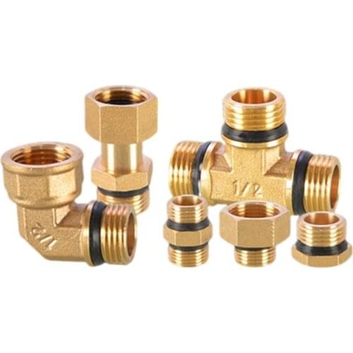 1/2 copper joint with sealing ring tap water pipe to 3/4 internal and external screw plug direct elbow union tee pipe fitting