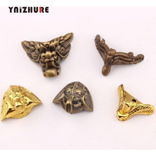 8PCS 28*23mm Antique Elephant Vintage Bronze Jewelry Chest Box Wooden Case Decorative Protection Feet Leg Plastic material