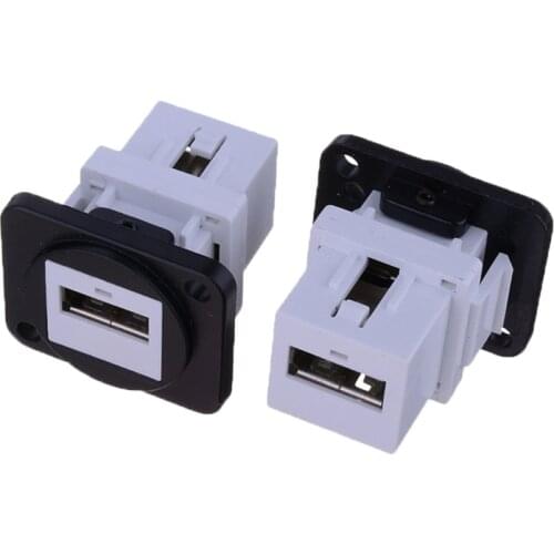 LED Aviation Socket Jack USB2.0 Data Adapter Female Front and Rear Installation Interface Panel Mount USB Connector