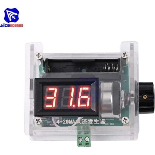 Diymore Adjustable DC 5 -28V 4-20mA LED Digital Current Signal Generator Rechargeable Analog Generator Module with Shell