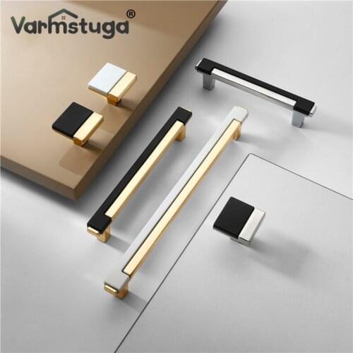 VARMSTUGA Modern Gold Chrome Kitchen Handle Cabinet Knobs and Handles Fashion Drawer Knobs Pulls Furniture Handle Door Hardware