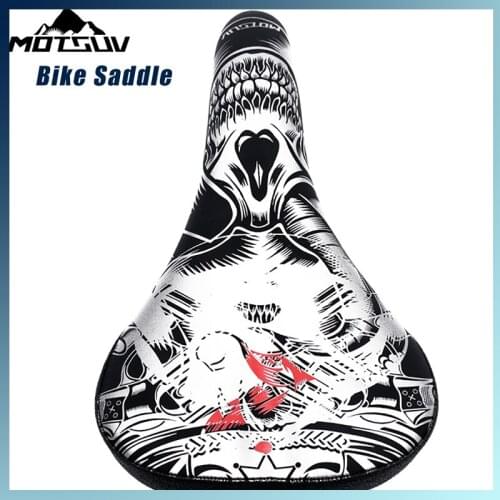 Graffiti Style Bicycle Seat Bike Saddle MTB Road Bike Saddles PU Ultralight Breathable Shockproof Rainproof Bicycle Accessories