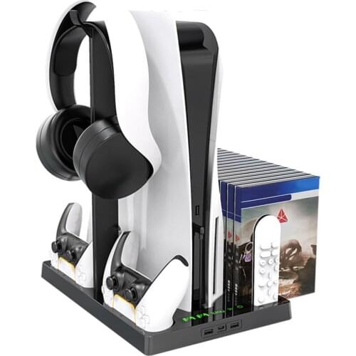 For PS5 Vertical Stand With Cooling Fan Base Dual Controller Charger Console Charging Station Fan Cooler For PS5 Support