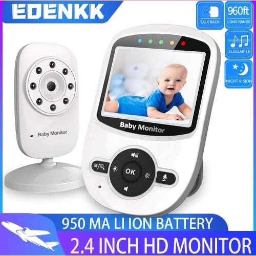 Video Baby Monitor with Camera and Audio - Auto Night Vision,Two-Way Talk, Temperature Monitor, ECO Mode, Lullabies, 960ft Range