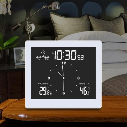LCD Screen Waterproof Digital Bathroom Clock Temperature Humidity Countdown Time Function Shower Hanging Clocks Kitchen Timer