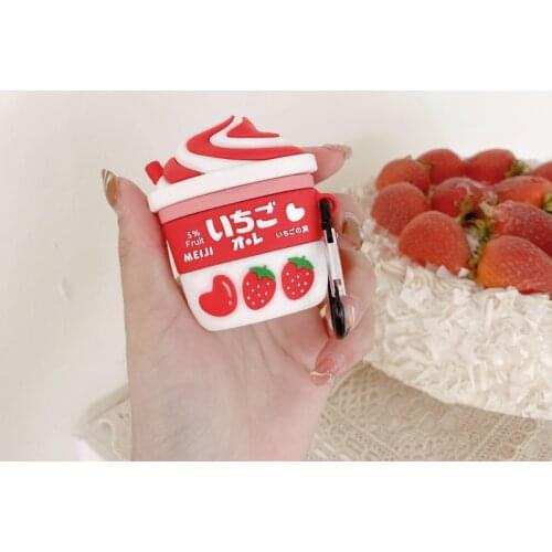 3D Strawberry Peach Ice Cream Earphone Cases for AirPods Case Cute Food for Apple Airpods Pro Protect Cover Earpods Earbuds Case