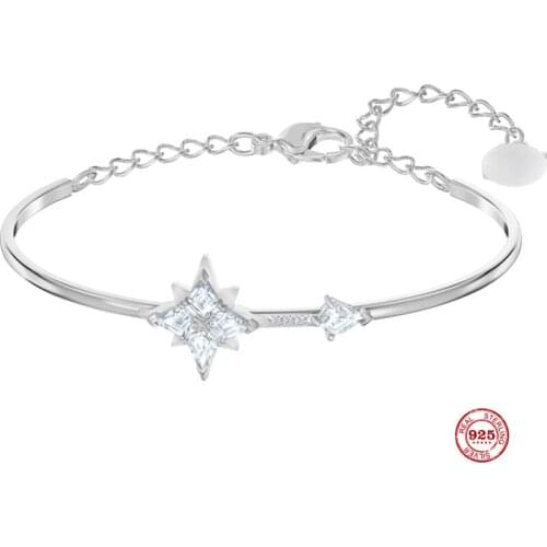 2020 New Fashion Charm Pure 925 Silver Original 1:1 Copy, Romantic Stars Elegant Chic Wild Bracelet Female Luxury Jewelry Gifts