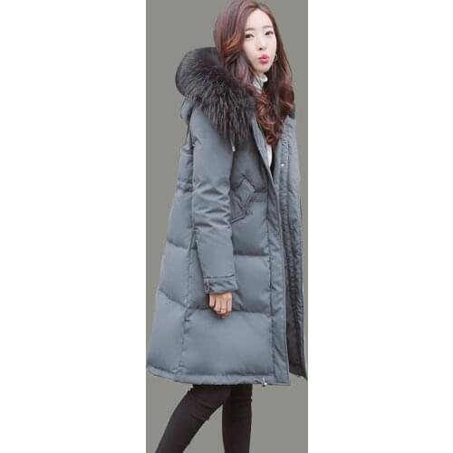 Fur Exquisite Collar Womens Down Jacket 2020 Thick Winter Coat High Quality White Duck Down Coats Abrigo Mujer WXF139 s