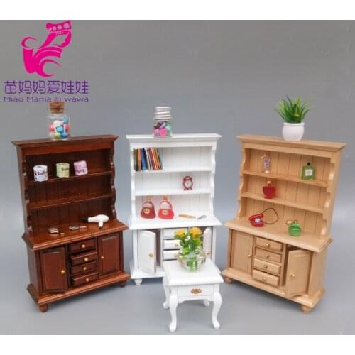 1:12 dollhouse furniture ornaments three layers display cabinet mini doll house accessories