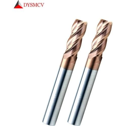 1pc Discount End Mill 6mm Long 50mm HRC55 HRC65 4 Flutes Tungsten Carbide Steel cutting tool CNC maching Round Nose Endmills