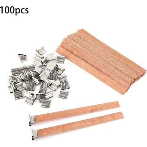 100Pcs 13X130mm Natural Wood Candle Wicks with DIY Candle Making Wick for Family Dropshipping