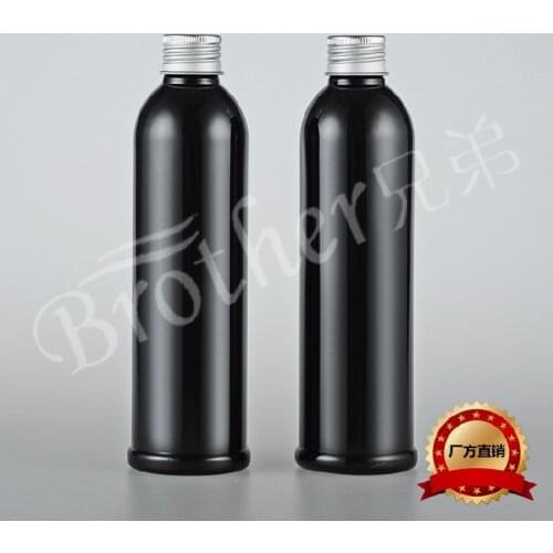 250ml Black Long Round Shoulder Aluminum Cap Bottle 10PCS/LOT