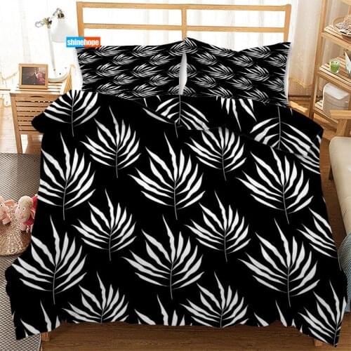 3 Pcs Luxury Duvet Cover Set Fashion Black And White Pattern Bedding Sets Comforter Duvet Cover Pillowcase Home Textiles