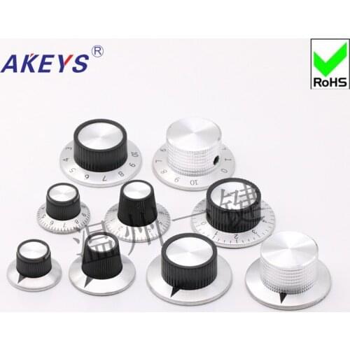 5pcs KN-C2C5 scale potentiometer Encoder rotary switch volume adjustment knob hat metal face with scale