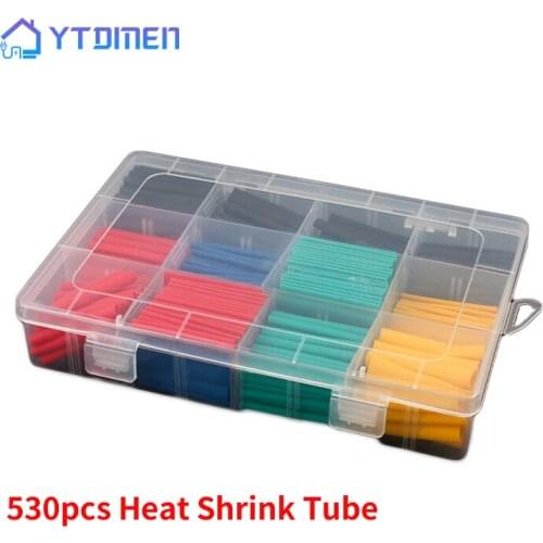 530pcs Insulation Cable Sleeve Heat Shrink Tube Wrap Wire Cable Protector Sleeves 2: 1 Shrinkable Shrink Tubing Assortment Kit