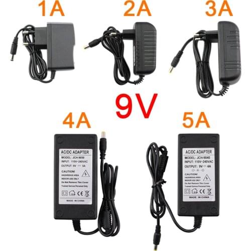 AC DC 9V Power Supply Adapter AC Transformer 220V TO 9V 1A 2A 3A 4A 5A Universal Switch Adapter Power Source For CCTV Led Strip
