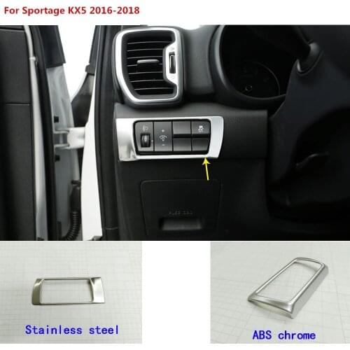 Car detector ABS Chrome/stainless steel front head fog light switch trim frame lamp part for Kia Sportage KX5 2016 2017 2018