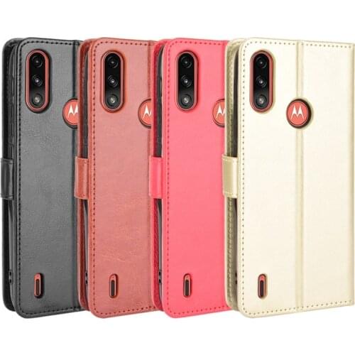 Anti-lost Case for Moto E7 Power Stand Funda Strap Capa Business Vintage Wallet Leather Cover for Motorola E7 Power Para