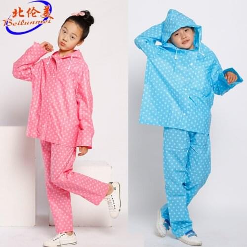 Childrens raincoat rain pants suit boys and girls environmental protection split primary school students two-piece raincoat