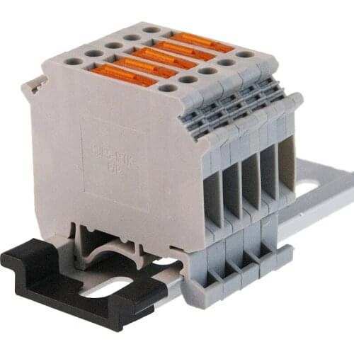 Din Rail Terminal Blocks UK-5-MTK P/P Connector Knife Disconnect with Test Socket Screw Wire Conductor 10pcs