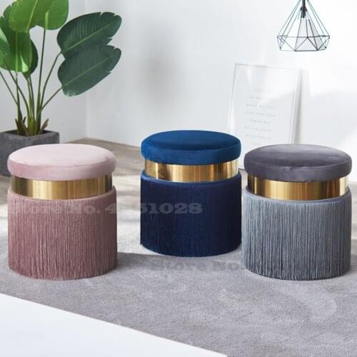 15% H 2019 Nordic Dresser Makeup Stool Modern Sofa Foot Stool Creative Stool Fabric Change Shoes Stool Simple Chair Home