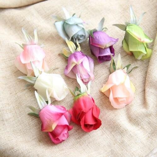 Artificial Flowers Head 4.5cm Rose Flower for Wedding Decoration DIY Wreath Gift Box Fake Flowers Home Decoration Accessories