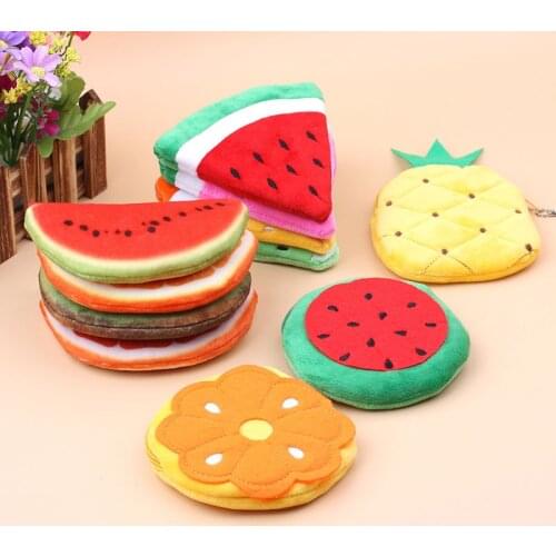 Cute Fruit Girls Kids Plush Coin Purse Mini Change Purse Pouch Small Wallet Women Key Money Coin Bag Children Kids Gifts