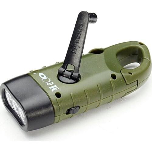 Mini Emergency Hand Crank Dynamo Solar Flashlight Rechargeable LED Light Lamp Charging Powerful Torch For Outdoor Camping