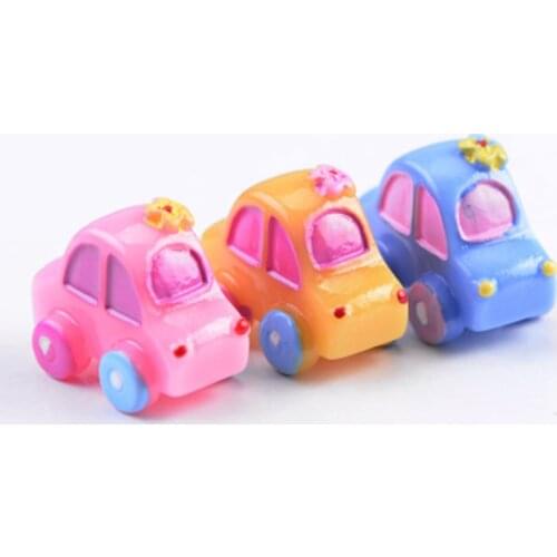 ZOCDOU 1 Piece Car Taxi Automobile Coche Auto Small Statue Mini Figurine Crafts Ornament Miniatures Children Play DIY Toy Decor