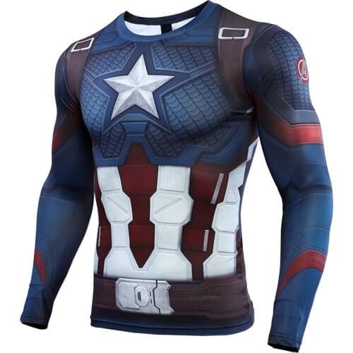 New Comics Fashion T Shirt Men Compression Bodybuilding 3D Printed Long Sleeve Men T-Shirt Cosplay Costume Tops For Male
