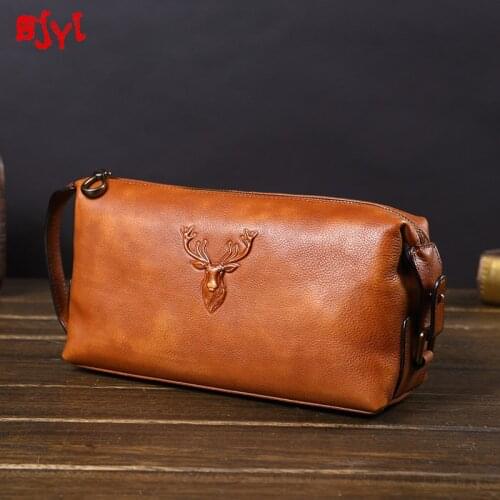 Soft Leather Mens Clutch Bag Large-capacity Leather Handbags Business Casual Fashion New Trend Bags Men Cotton Genuine Leather