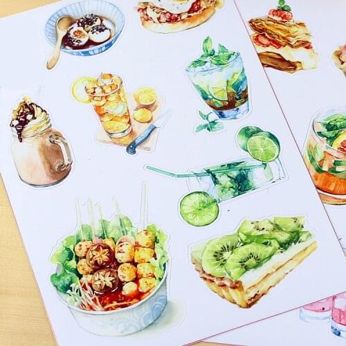 15pcs Creative kawaii lovely cute Self-made Cool afternoon tea / d stickers / trolley case / computer notebook stickers/Luggage