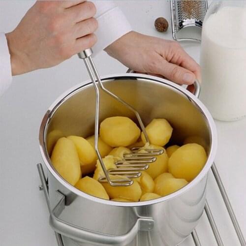 Stainless Steel Wave Shape Potatoes Masher Professional Mash Tool Kitchen Supply