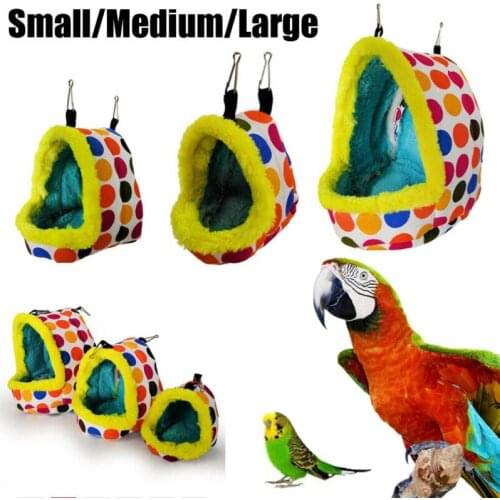 New Plush Bird Hanging Cave Cage Parrot Nest Hammock Hanging Cage Warm Winter Birds Cage Bed Toys Hamster House