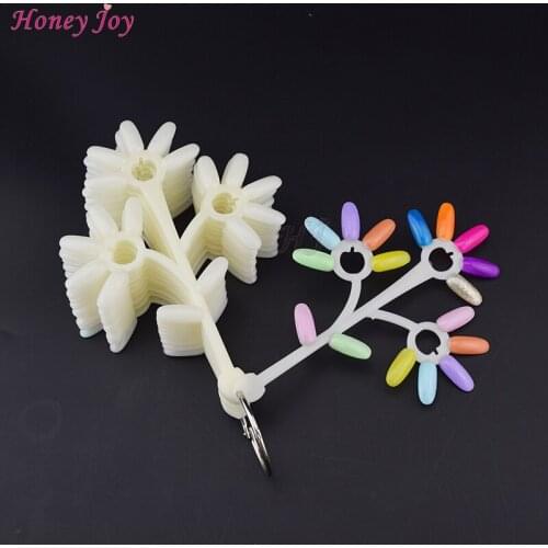 Tree Shape 10pcs/wheel False Nail Art Board Tip Palette Fan for 170 Colors UV Gel Polish Practice Design Foldable Natural