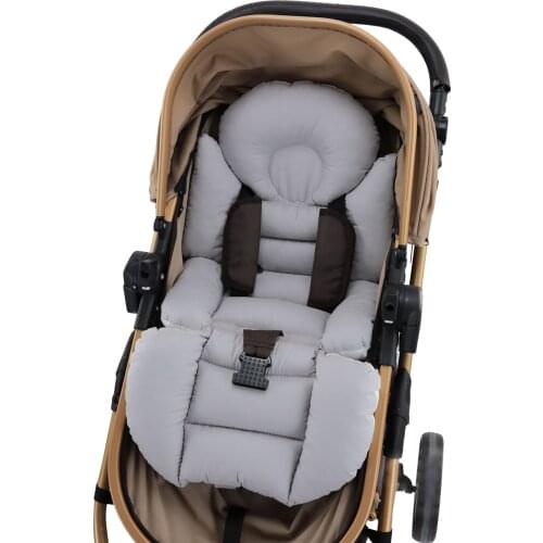 Jaju Baby Handmade, Double Sided ,Plain Gray Fabric Baby Stroller Cushion