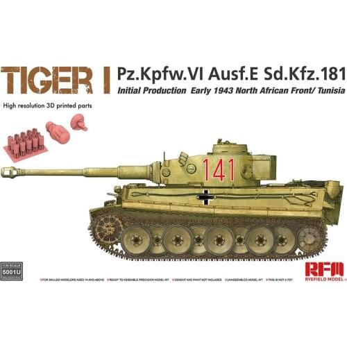 Rye Field Model RFM RM-5001 1/35 Tiger I Initial Production Early 1943 Tunisia - Scale model Kit