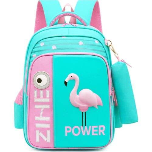 2021 New 3D Flamingo School Bags For Girls Boys Cartoon Shark Backpack Children Student Backpacks Grades 3-5 Mochilas Escolar
