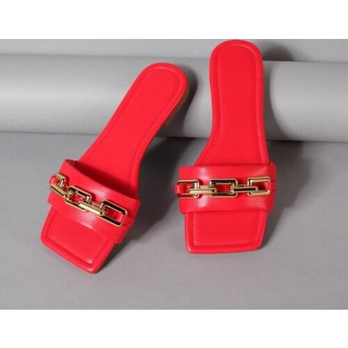 2021 Summer Flat Slippers For Woman Peep Toe Slides Women Slipper Shoes Leather Flats Sandal Shoes FLIP FLOPS