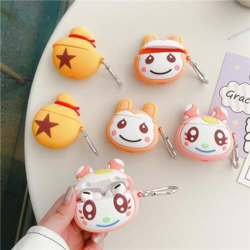 For AirPods 1 2 Animal Crossing Silicone Case 3D Cute Pink Bunny Lillian Protective Shockproof for AirPods Pro Cover with Hooks