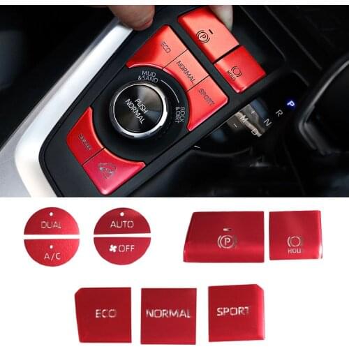 Car Interior Styling Start Stop Engine Central Control Function Key Patch Cover Stickers For Toyota RAV 4 XA50 Accessories