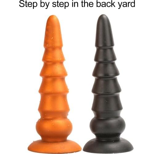 Unisex Uneven Surface Design Super Long Anal Expansion Plug with Suction Cup