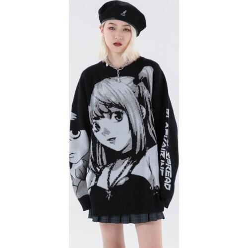 Winter Clothes Women 2020 Knitted Harajuku Oversized Sweaters Long Sleeve Top Gothic Fashion Japanese Kawaii Cartoon Streetwear