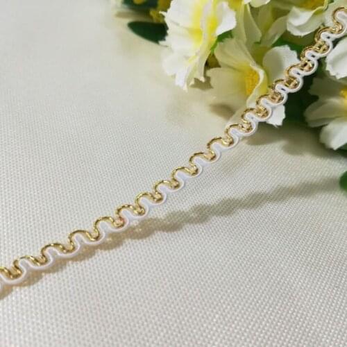 1M Latest Gold Lace Fabric Curtain Guipure Wide 0.6cm Ribbon Laces Sewing Trim Applique Lace For Dress Decoration dentelle H-03