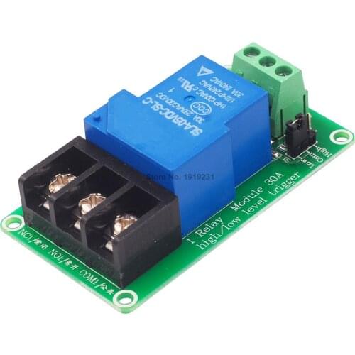 ONE 1 Channel Relay Module 30A with Optocoupler Isolation 5V 12V 24V Support High and Low Trigger
