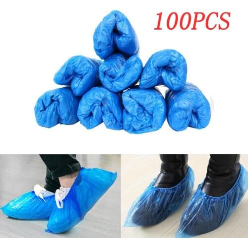 100pcs Blue Shoe Dust Covers Non Slip Disposable Floor Protectors ONE SIZE For Shoe Cleaning Overshoe Cleaning Carpet