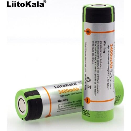2 PCS. Liitokala New Original NCR18650B 3.7 V 3400 mAh 18650 rechargeable lithium battery