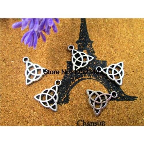 20pcs--Knot Charms ,Antique Tibetan Silver Tone 2 Sided Knot pendants,Triquetra,Triquetra Knot, Knot 14x16mm