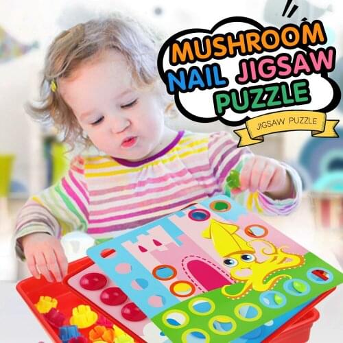 3D Puzzles Toys for Children Mosaic Mushroom Nail Kit Buttons Art Assembly Marine Life Educational Toys Mosaic